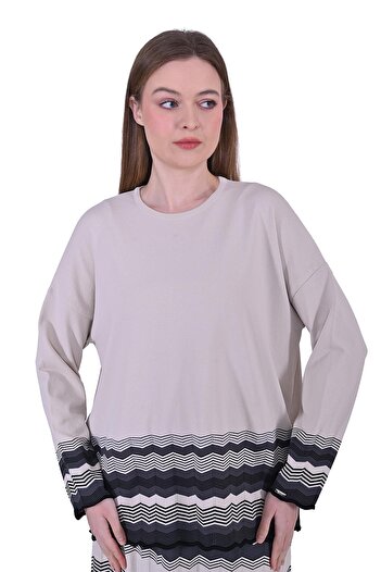 Invee Zigzag Knitwear Tunic Black