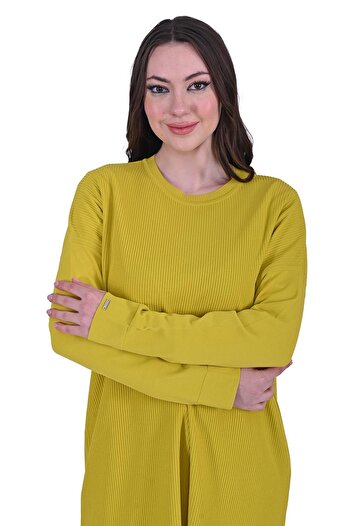 Invee Çubuk Knitwear Tunic Peanut Green