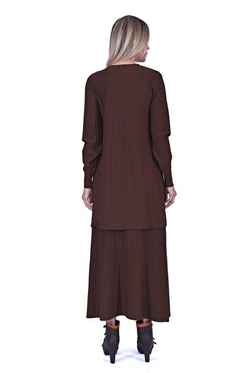 Invee Oluk Triko Tunik BROWNİ