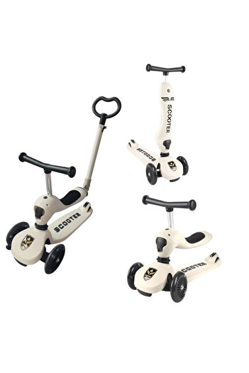 OEM Trotineta 3 in 1 transformabila in tricicleta pentru copii, alb