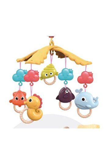 Baby Kumandalı Projeksiyonlu Dönence – Işıklı, Müzikli, Pilli, Beşik Üstü Oyuncak (54×9,5 cm)