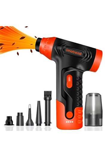 IMA TREND Suflanta Aer Portabila IMA Trend, Aspirator, Turbo Fan, 140000 RPM, 5000mAh, USB-C, Portocaliu