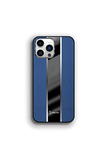 Zebana Apple iPhone 12 Pro Uyumlu Kılıf Premium Deri Kılıf Mavi