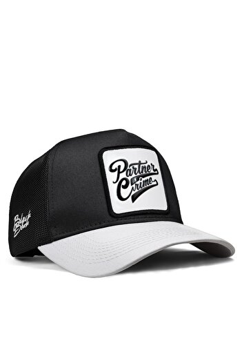 BlackBörk Біло-чорна кепка Trucker з логотипом Partner in Crime