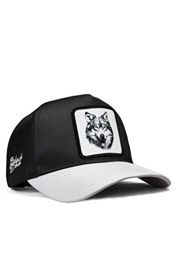 BlackBörk Wolf Logo White-Black Trucker Hat