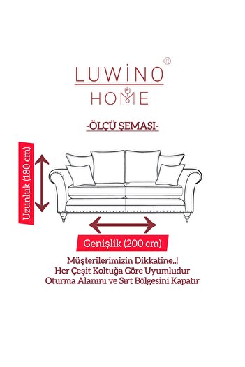 LUWİNO HOME Herringbone Pattern Hand Tied Sofa Cover 180*200 cm