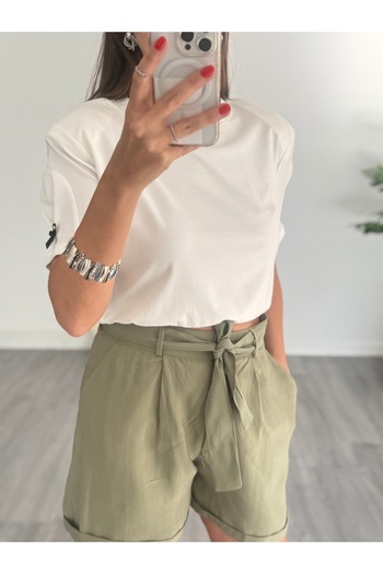 BETÜLAKSU Padded Ribbon Detailed T-Shirt