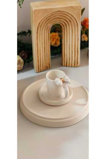 AYLEFE HOBBY Handmade 24K Gold Decorated Ceramic Turkish Coffee Cup