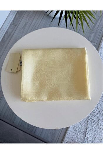 MODA Mineleşarp Ethnic Monogram Butter Yellow Cotton Shawl