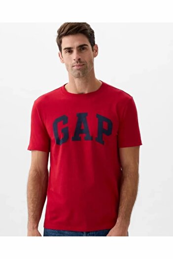 GAP Erkek Kırmızı V-everyday Soft Basic Logo T T-shirt 856659005-Kirmizi