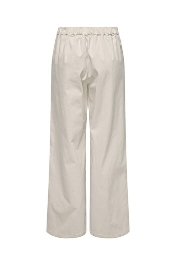 ONLY White Onlstella Mw Wide Pull-Up Trousers - Cc Pnt 15338662 -Pumicesto