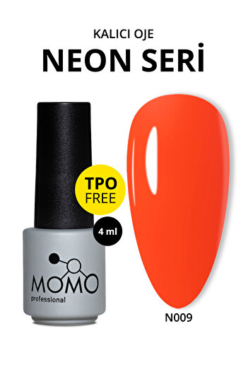 MOMO professional Kalıcı Oje N009, Neon Yanık Turuncu, 4 ml, TPO- FREE