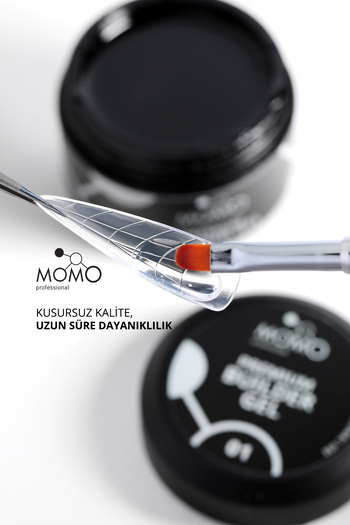 MOMO professional Premium Builder Gel, Protez Tırnak Jeli No.01, Şeffaf, 55 gr, TPO- FREE