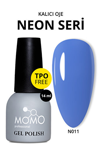 MOMO professional Kalıcı Oje N011, Neon Mavi, 14 ml, TPO- FREE