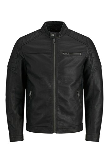 Jack & Jones Men's Black Jwhtano Jacket Weed Jacket 12182192 -Black