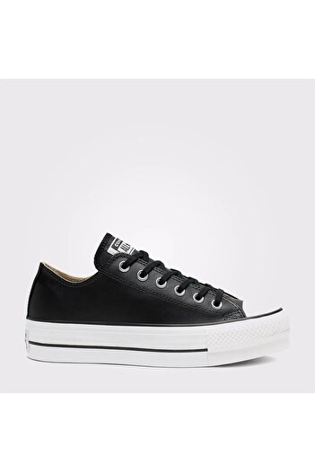 Converse Kadin Siyah Chuck Taylor All Star Leather Platform Spor & Günlük Ayakkabı 561681C-Black