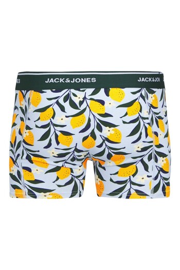 Jack & Jones Men's Blue Jaclemon Trunks 3 Pack Styd Boxer 12286180-Skyway