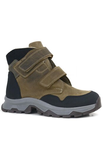 Rakerplus Trekking Γνήσιο Δερμάτινο Καφέ Velcro Boy's Boots
