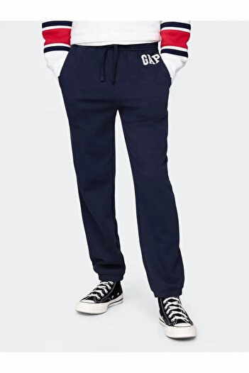 GAP Boy's Navy Blue V-Frch ft Bas Heritage Logo Jog Sweatpants 743964004-Navy Blue