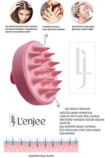 Poni Силіконовий гребінець для масажу шкіри голови