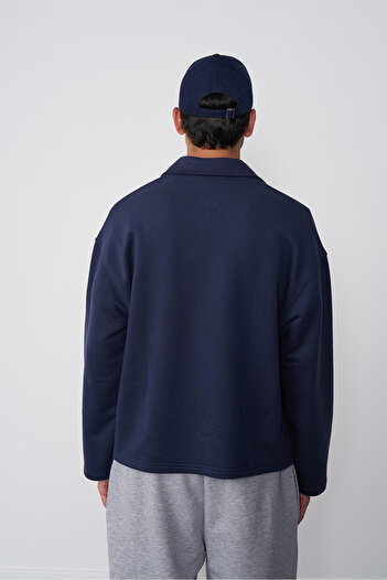 Beyyoglu Fermuarlı Polo Yaka Sweatshirt