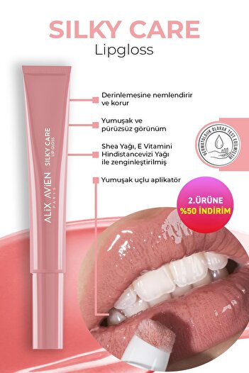 Alix Avien Dolgun Gürünüm ve Nemlendirici Etkili Dudak Parlatıcısı - Silky Care Lipgloss 307 Rose Petal