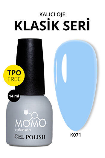 MOMO professional Kalıcı Oje K071, Bebek Mavisi, 14 ml, TPO- FREE