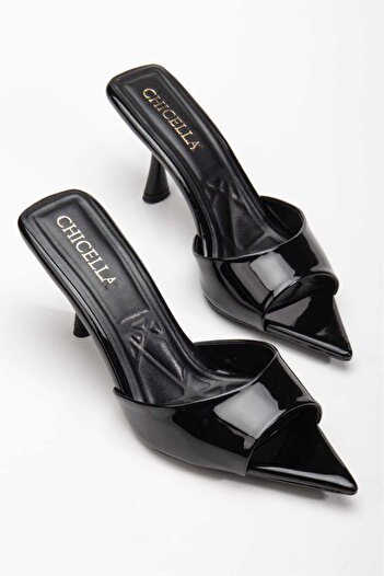 CHİCELLA Bellezza Pointed Toe Patent Leather Women's Slippers