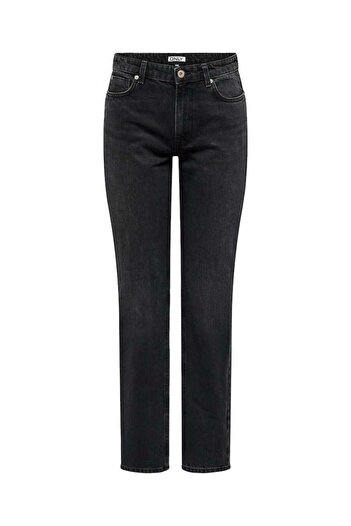 ONLY Women's Black Onljaci Mw Straight Bl Dnm Cro Jean 15301779-Black