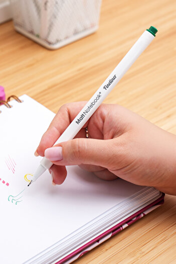 Matt Notebook 12 Colors Fineliner 0.4 mm Writing and Drawing Pen Set