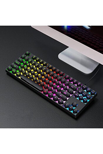 OEM Tastatura Jertech 60%, Ergonomica, RGB, Negru, Gaming