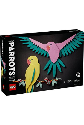 LEGO ® مجموعة Art Fauna - مجموعة إنشاءات Macaw Parrots 31211 - للأعمار من 18 عامًا فما فوق (644 قطعة)