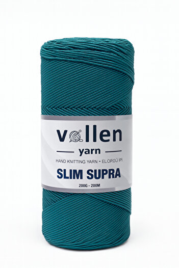 vollen yarn Slim Supra 200 Gr κερωμένο πολυεστερικό κορδόνι – Κορδόνι για τσάντες, κορδόνι για δρομείς, κορδόνι για βραχιόλια, κορδόνι για πασέ – Κυανό