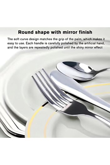 Generic 24-Piece Stainless Steel Cutlery Set Gray