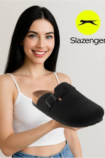 Slazenger Μαύρες γυναικείες παντόφλες Leo Felt