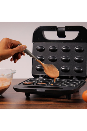 KRYPTON 12-Piece Electric Nut Maker | Non-Stick Plates | Cool Touch Handle | 750W | Overheat Safe