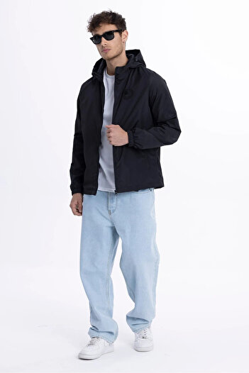 D1fference Men's Black Windproof Coat