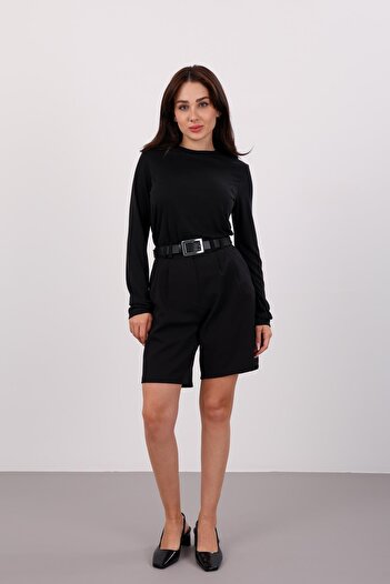 FACETTE Women's Black Bermuda Shorts