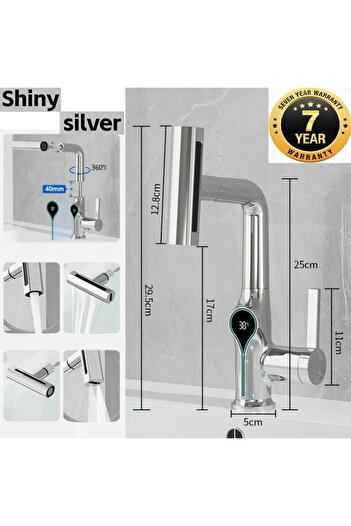 OEM Smart Digital Temperature Led Display Bathroom Sink Faucet with Elevator 4 Functions Imported 7 Years Warranty