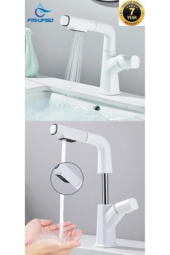 OEM Bathroom Sink Faucet New System with Elevator White Spiral and Fountain 7 Years Warranty Imported