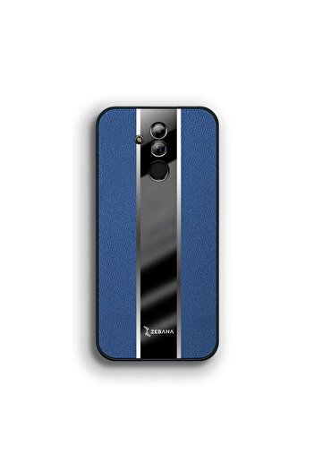 Zebana Huawei Mate 20 Lite Uyumlu Kılıf Premium Deri Kılıf Mavi