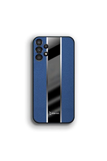 Zebana Samsung Galaxy A13 Uyumlu Kılıf Premium Deri Kılıf Mavi