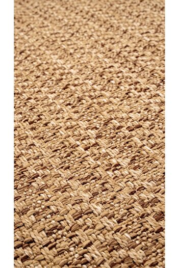 Kupon Halı Sisal Naturel Jüt Rengi Hasır Halı Dokuma Makine Tozumaz Çamaşır Makina Yıkanabilir