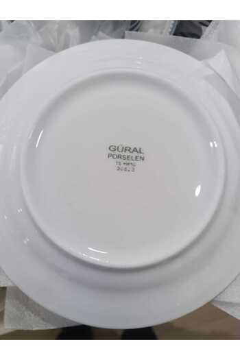 Güral Güral Porcelain Sedef Matte Golded 12 Pcs 16 cm (Small) Sweet Plate