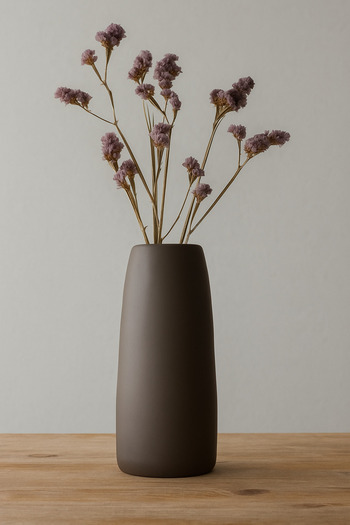 Lapida Home Decor Μοντέρνο Μακρύ Πέτρινο Βάζο – Καφέ Χειροποίητο Βάζο Κύλινδρος – Διακοσμητικό Αξεσουάρ Σπιτιού 23 cm