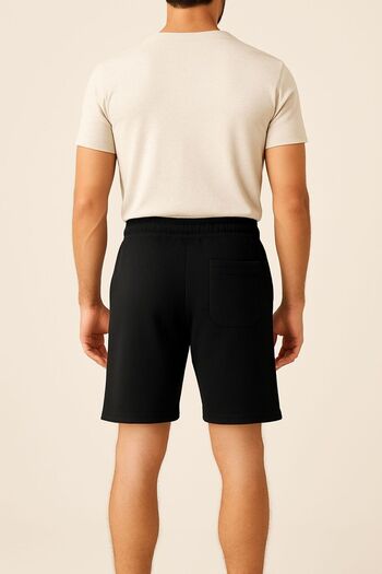 Sarkastik& Men's Black Cotton Slim Shorts Alc010033