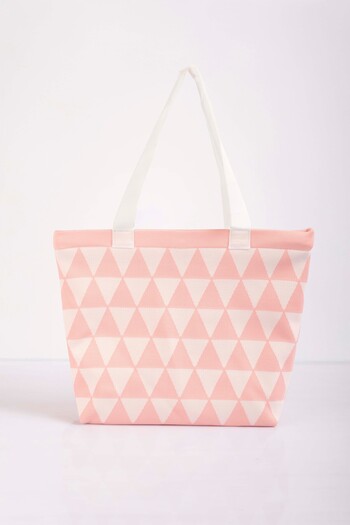Sebir Moda Triangle Patterned Knitwear Shoulder and Beach Bag