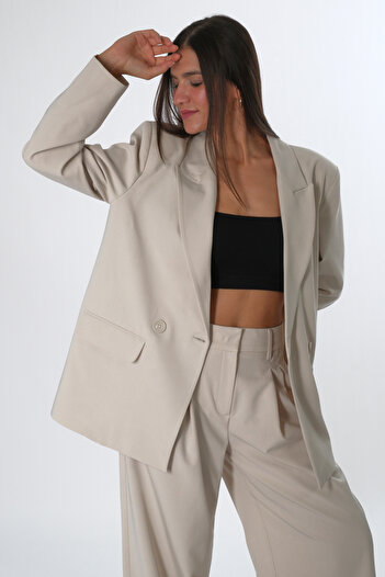 ABBRA Women's Striped Blazer Jacket