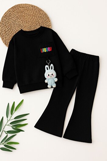 KOKOŞ BEBEK Children's Suit Cotton with Labubu Figure Toy Gift |   Between 3/8 Years