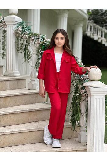 KOKOŞ BEBEK Stylish Suit with Linen Jacket |   Between 4/8 Years